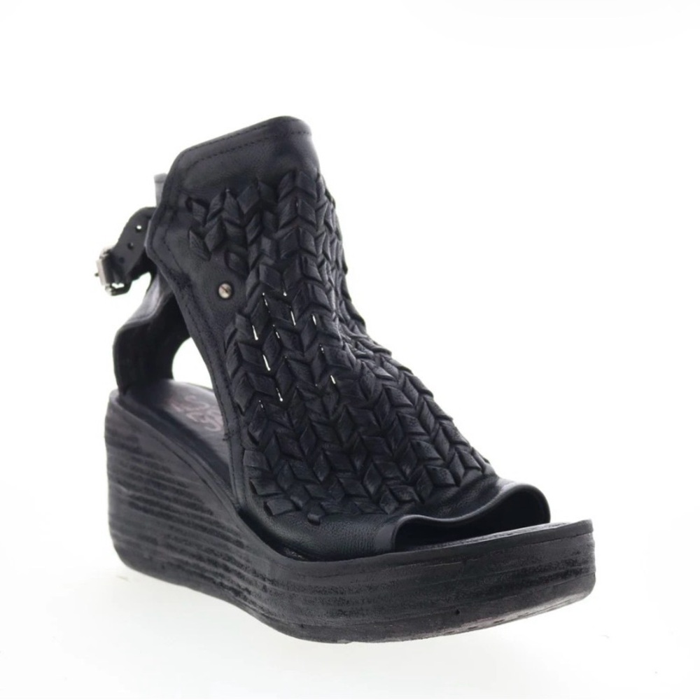 A.S.98 Black Newberry Sandals Sz 40